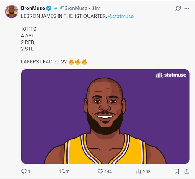 勒布朗告别战：41岁老将砍18+6+4抢断创历史纪录